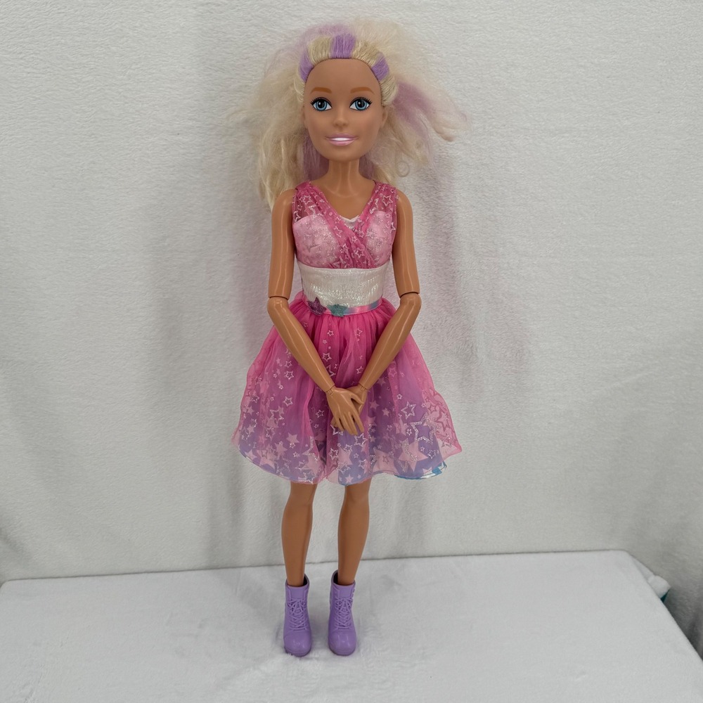 Barbie 28" Best Fashion Friend Star Power Blonde Doll Ombre Dress Purple Boots